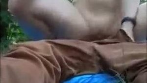 A sexually active high school girl spent her time having sex with her boyfriend in a nature setting.