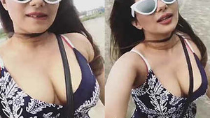 Beautiful Indian model flaunts her curves in this beach set.