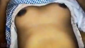 Hot college girl and her boyfriend's spicy foreplay before rough sex in Indian porn film