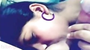 Beautiful girlfriend gives great blow job with passion and sexual desire.