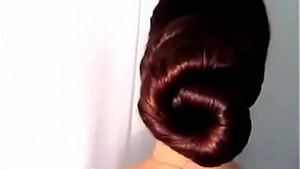 Long hair on a mature woman