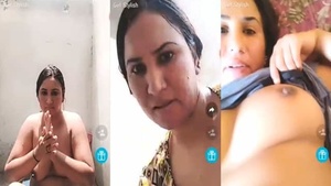 Chubby aunt shows her big boobs in Pakistani MMC videos