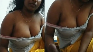 Big boobs self-pleasure homemade video from a dark skinned Tamil girl