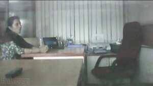 XXX woman from India undresses and performs a blowjob in her office