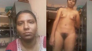 A horny Tamil girl performs for a video call.