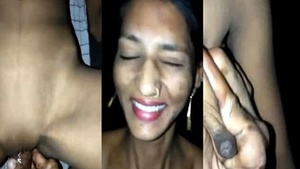 Married neighbor seduces skinny Indian housewife at night.