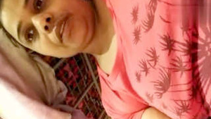 A girl from South Asia is performing for her boyfriend via video call.