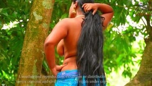 Sreetama’s seductive blue saree photoshoot showcases her beautiful big boobs.