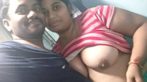 An Indian couple showing their tits during a video call