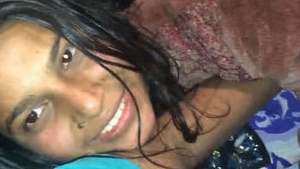 Beautiful woman has her breasts silky smooth by her lover