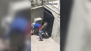 A man who works abroad has a short intercourse with a pretty foreign woman.