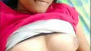 Hot-looking girl pleasuring herself in the hostel