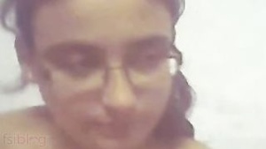 Pretty Indian college girl home solo set with large boobs and hot physique.