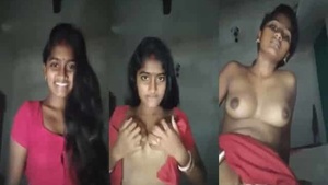 Hot young Indian homemaker strips.
