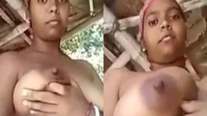 Big breasted Bengali housewife undressing.