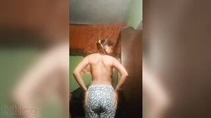 Hot country girl Desi shows off her big boobs in a homemade video.