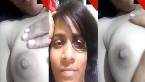 Boob show from an Indian college student in a video call
