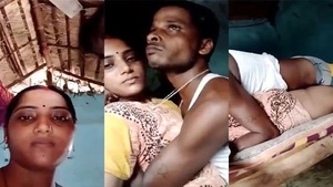 Beautiful wife from a Dehati community seduces her husband on camera.