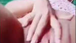 Young Indian woman with big breast self pleasure with her fingers.