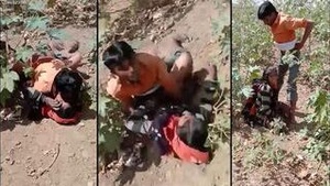 Married man caught having a steamy affair with his wife in public