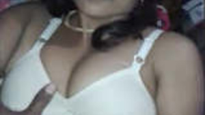 Beautiful wife with hot husband in romantic act.