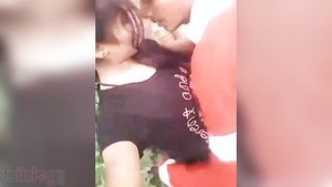 Young amateur couple enjoys outdoor sex in the early hours of the morning.