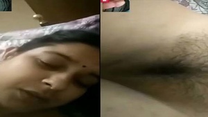 Unhappy with the sexual experience a homemade video of a village wife showing her hairy pussy to Devar.