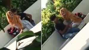 Young Indian woman caught having sex in public while wearing a sari in an explicit MMS video.