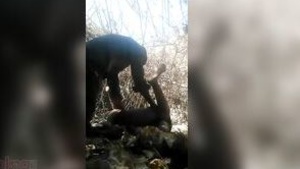 A slutty village woman gets outdoor sex and gives a blowjob in an XXX video.