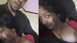 Pretty Indian lover exposes his girlfriend’s breasts.