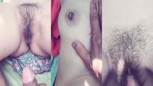 Hot and hairy Dehati Bhabhi outside for some fun