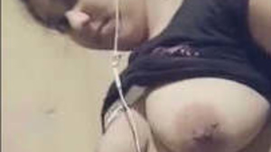 Beautiful Bengali girl displays her tit and hairy treasure