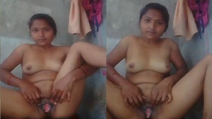 The farm wife flaunts her hairy pink treasure