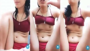 Pretty teenage Punjabi teen flaunts her small bosom.