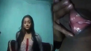 Amandas, the Bengali beauty, shows off her pink pussy in a live webcam show.