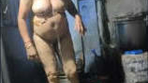 Scenes of an Indian housewife taking a bath