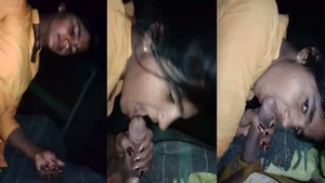 Country babe gets her first taste of a blowjob