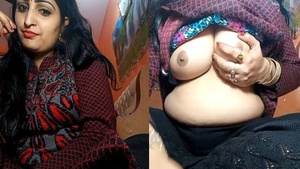 Beautiful Indian wife showing off her big boobs