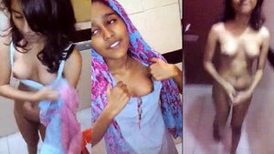 Sexy Indian girl wearing clothes after having sex