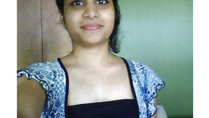 My girlfriend with big bosom wearing sexy clothes.