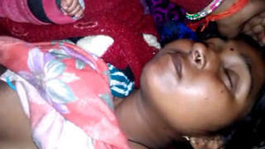 Innocent bhabi caught in the act by her husband while she was busy sleeping.