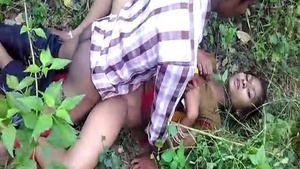 a hot video of a couple having sex outside in the woods