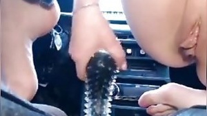 On the verge of Lesbian action in the car