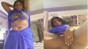 A hot Indian wife from a village shows off her body and curves often.