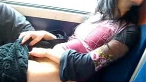 Minji's self-pleasure ride on the toy train