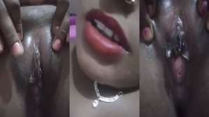 Married-desi aunt showing her bald and shaved pussy via mms