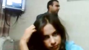 Seductress with big natural boobs gives great foreplay before group sex