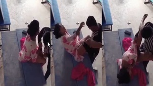 College girl having sex with her boyfriend on the bench