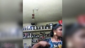 Southern Indian house wife Desi shows off big boobs in homemade video