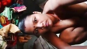 Hot village girl Bhabhi masturbates with Shaved pussy using MMS Selfie camera.